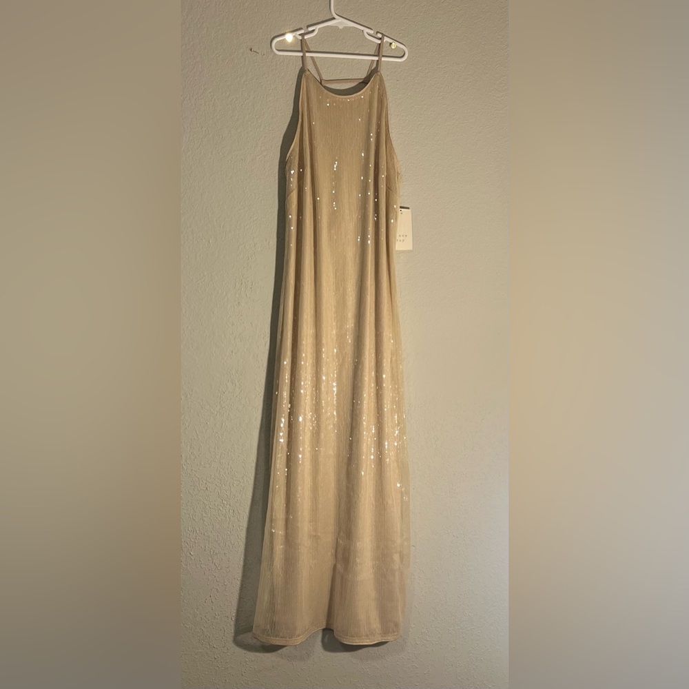 Elegant Tan Evening Dress